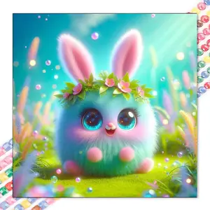 5D DIY Full Drill Diamond Painting - Diamond Painting Kit Rabbit Ears Mosaic Canvas DIY Wall Art, Home Wall Decoration, Handicraft