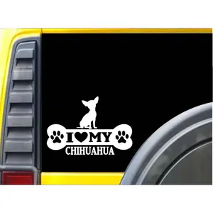 Chihuahua Bone L077 8 inch Sticker chihuahua dog decal