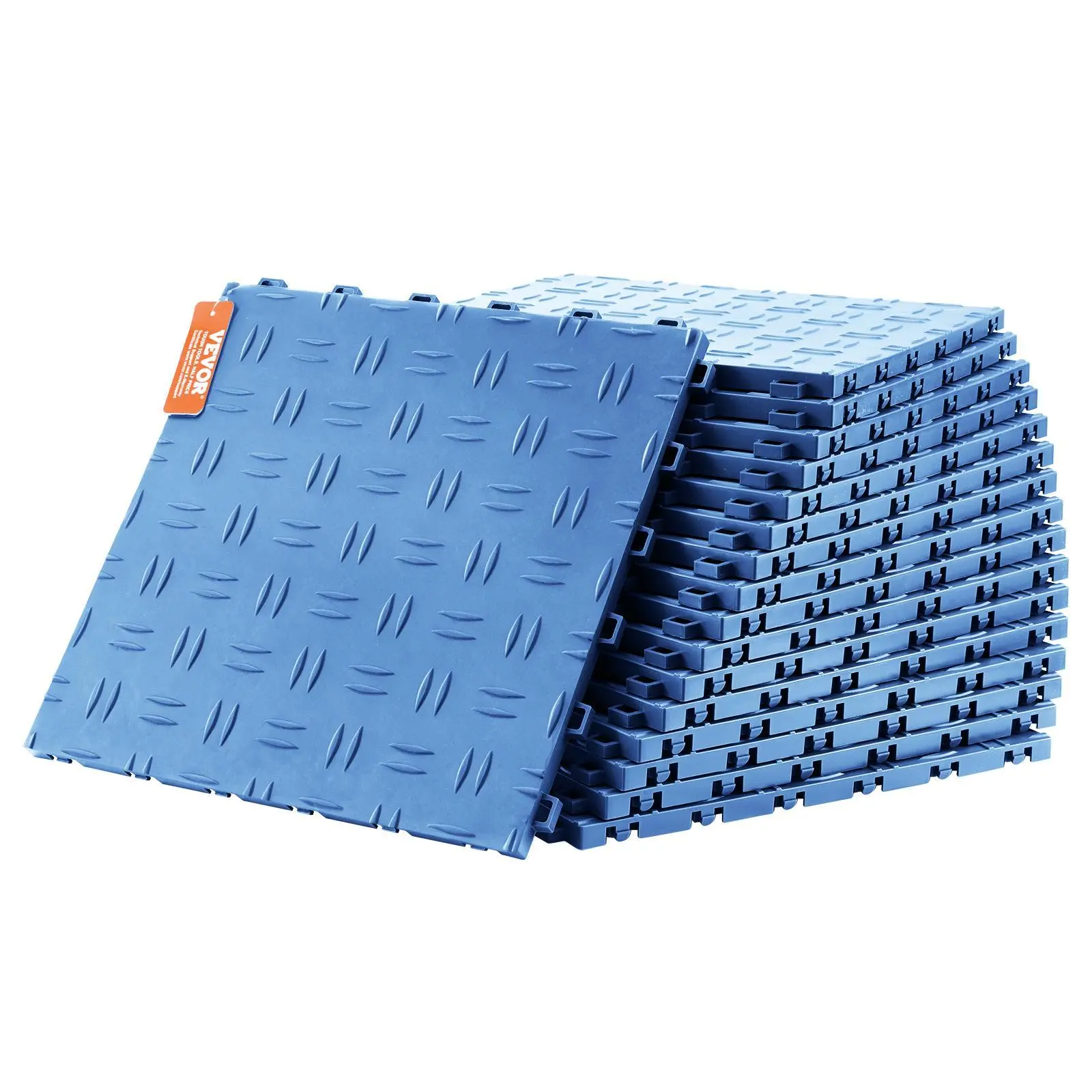 VEVOR Interlocking Garage Floor Tiles, 12x12x0.53 in 50 Pack, Non-Slip Double-Sided Texture, 5500lbs Load Capacity, Seamless Fit, Slip Resistant, for Garages, Basements