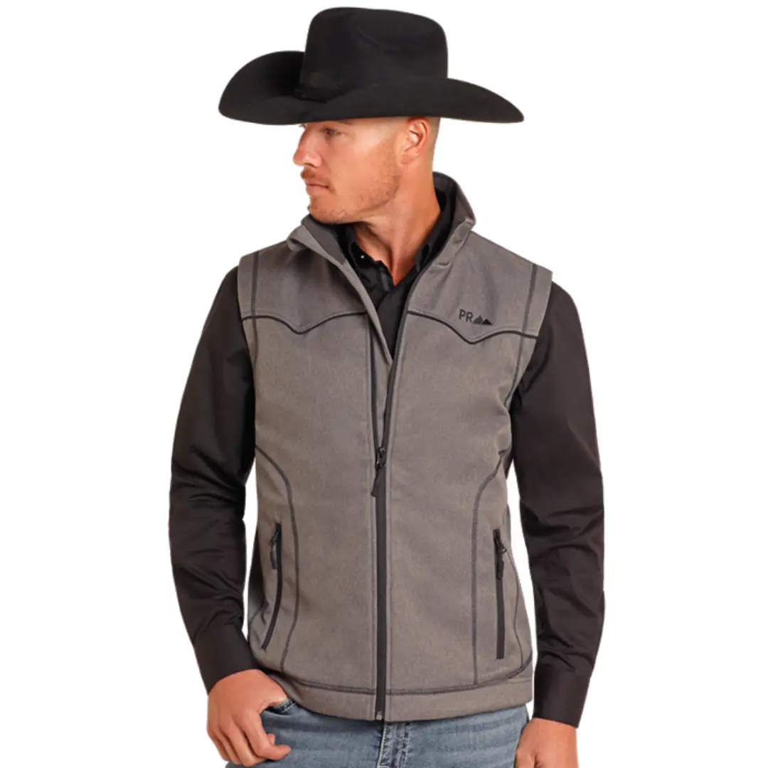 Powder River Men's Conceal & Carry Rodeo Vest - Charcoal