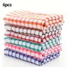 6 Pieces Kitchen Hand Towels, Highly Absorbent and Durable Mixed-Fabric Dish Towels, Kitchen Dish Cloths, Dishcloths For Washing Dishes, 28 x 40 cm, Jacquard Checkered Tea Towels for Household Cleaning