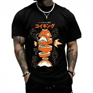 Japanese-style King Carp Magikarp Sushi Sashimi Short Sleeve T-Shirt Loose Men's and Women's Summer Trend Top ClothingFunny plus size t-shirt,Same style for men and women,Unisex graphic tees
