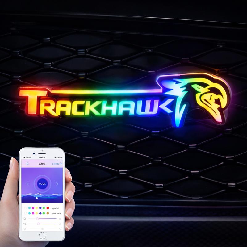 Jeep Trackhawk LED Grille Emblem Badge – RGB Flow Series | Bluetooth App Controlled (2018–2021)