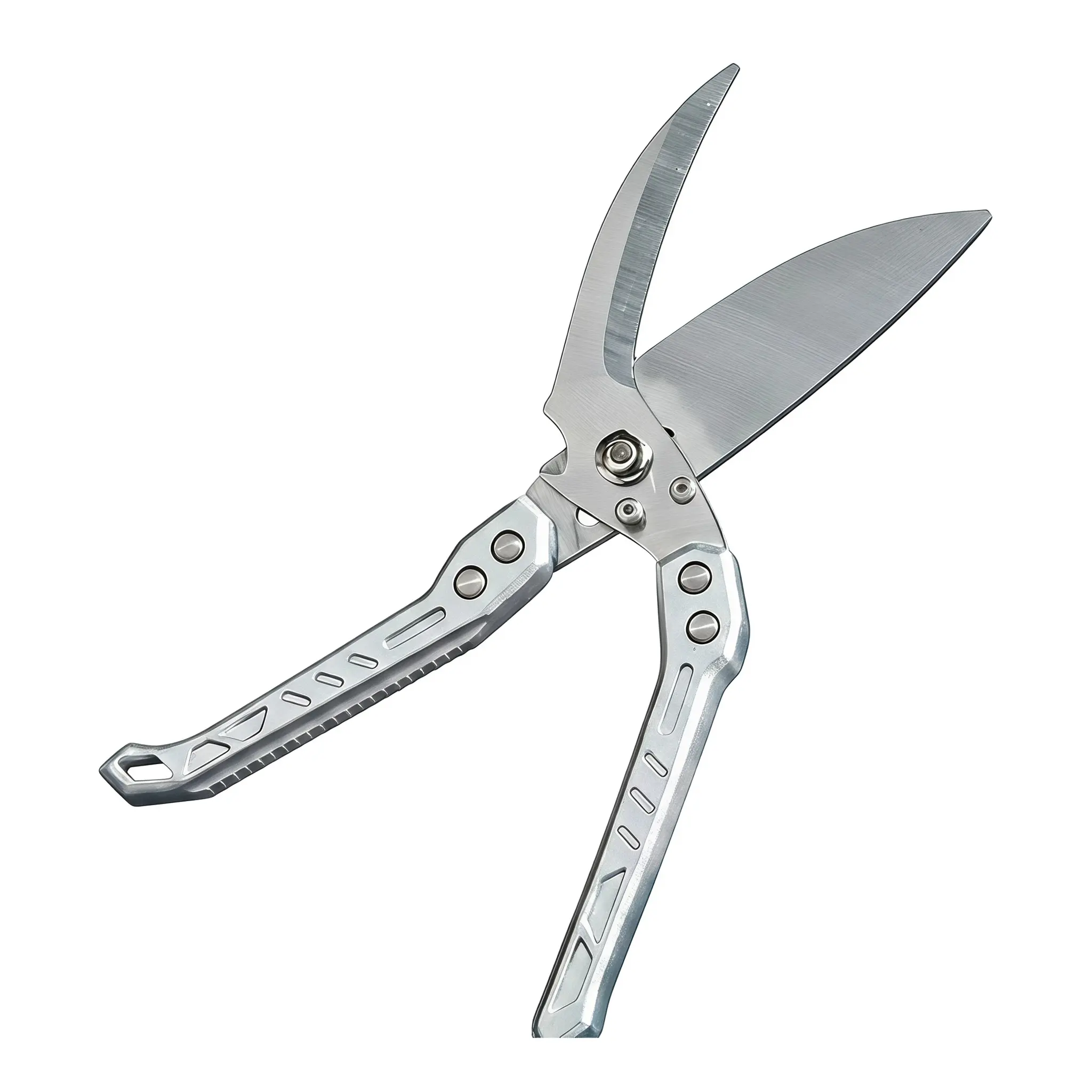 Heavy Duty Spring-Handled Stainless Steel Kitchen Scissors with Protective Sheath for Meat, Poultry, Bone Cutting, Spring-Handled Kitchen Scissors