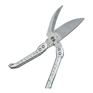 Heavy Duty Spring-Handled Stainless Steel Kitchen Scissors with Protective Sheath for Meat, Poultry, Bone Cutting, Spring-Handled Kitchen Scissors