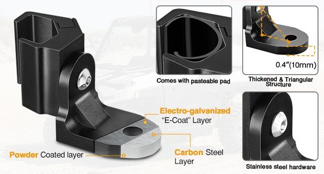 Nilight UTV Whip Light Mount Flag Antenna Mounting Bracket Adjustable for Pro-fit Cage Compatible with Polaris Ranger General Can am Defender Commander Maverick Trail/Sport