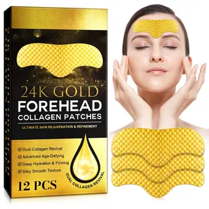 Collagen Forehead Patches, 12pcs/box Moisturizing Forehead Patches, Hydrating Forehead Skin Care Patches, Face Lotion for Women & Men