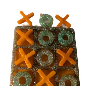 Travel Size Resin Tic-Tac-Toe Board for Kids and Adults