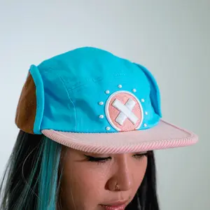 Tony Tony Anime 5 Panel Snap Back Pin-up Ear Flap Cap for Men - Unisex Baseball Cap with Corduroy Brim, Inelastic, Casual Style