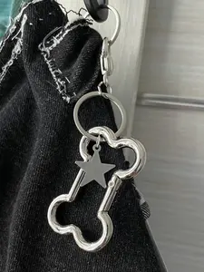 Punk Cool Bone Keychain Korean Fashion Star Bag Pendant Accessorys Goth Jewelry Grunge Keychains Cute Heart Keychain