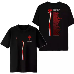 Steely Dan 2 Sides Aja Tour 1993 Tee Shirt Black Classic S-5XL B0192