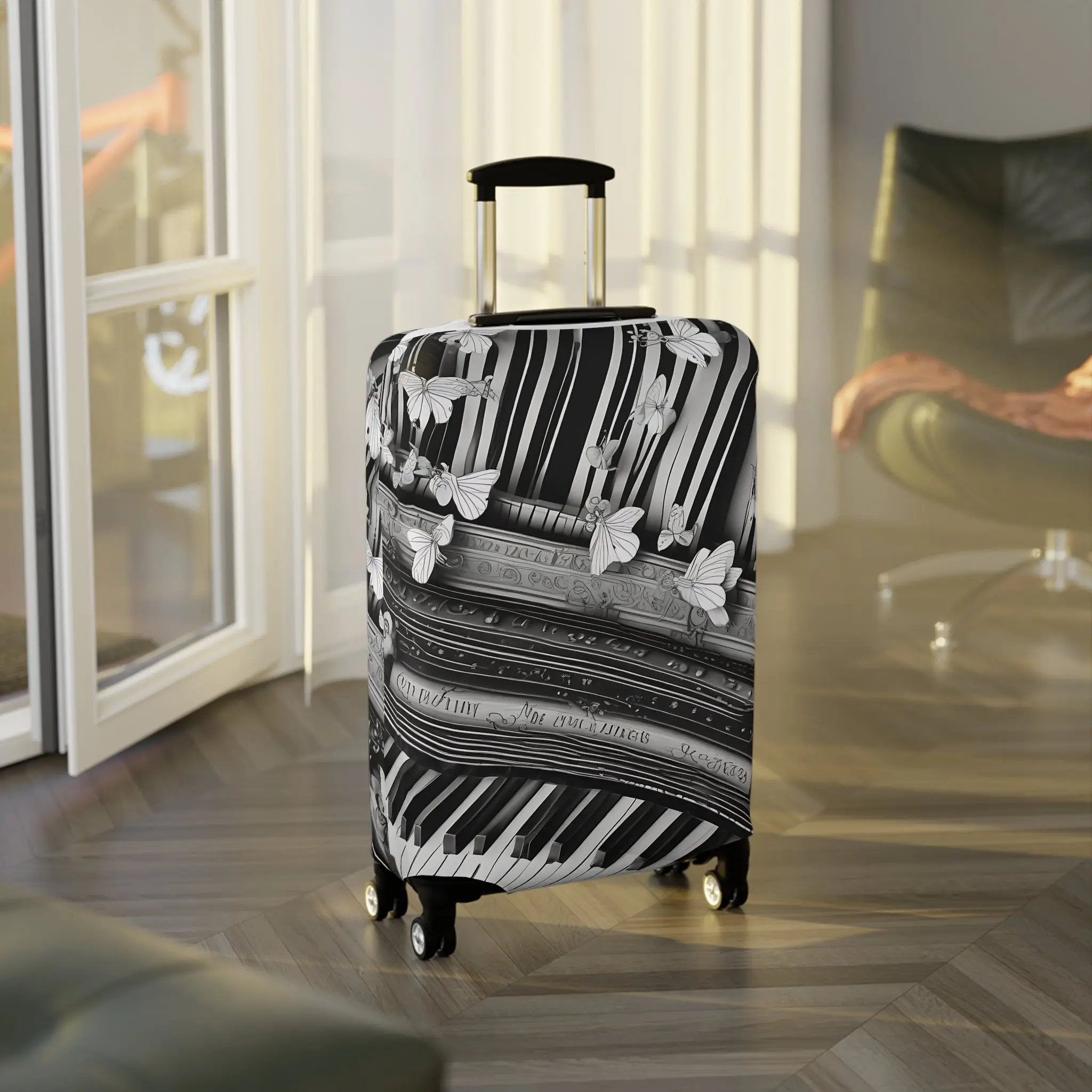 Stylish Flight of the Butterfly Luggage Cover Premium Stretchable Fabric Protector for Travelers Unique Design Eco Friendly Gift Idea