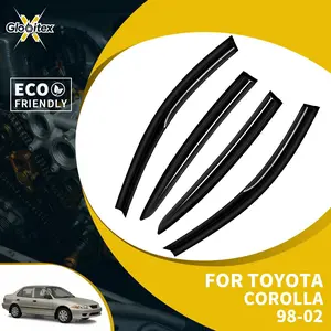 JDM Mugen Style Tape-On Outside Window Visors, 4PCS Car Accessories Sun Rain Vent Wind Deflectors for 1998-2002 4-Door Sedans