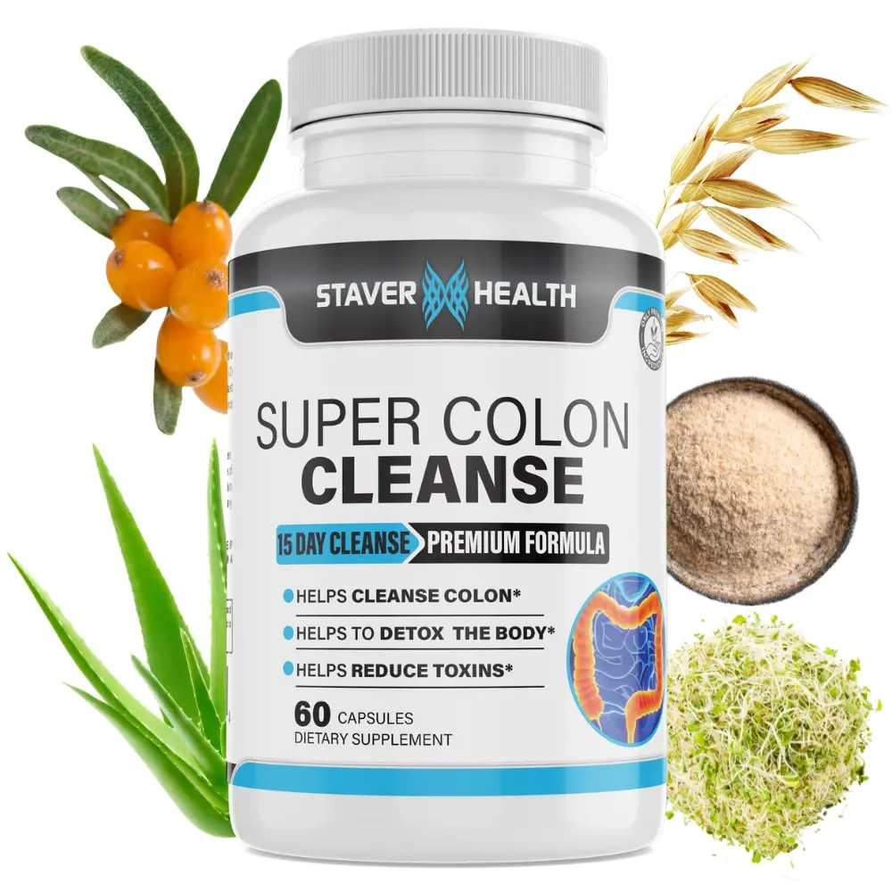 Super Colon Cleanse - Staver Health - Colon 15 Day Colon Cleanse supplement - Gut & Colon Support