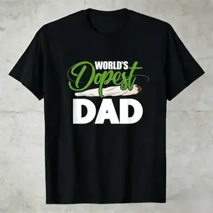 World S Dopest Dad Cannabis Marijuana Weed T Shirt 100 Cotton Fathers Day Gift For Men Women winter clothes trench coat