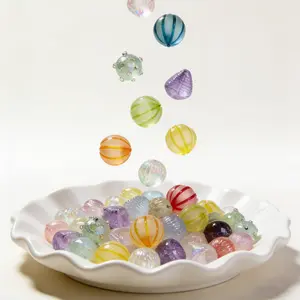 50g Translucent Pumpkin Beads, Dopamine Style DIY Accessories, Perfect for Bracelet & Phone Chain Making, Ideal for Craft Lovers & Students