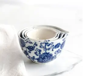 Blue Floral measuring Cups