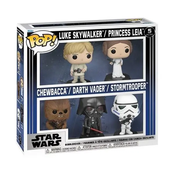 Funko Star Wars 5-Pack Vinyl Bobbleheads - Character Art Display Collectible Figurine Set, Five-Pack