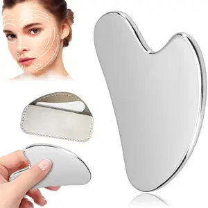 Stainless Steel Facial Gua Sha Tool for Massaging & Scraping to Tighten Skin Metal Gua Sha Tool for Face Body Eyes & Neck Silver Color Versatile Usage brush bath