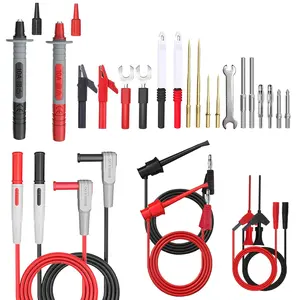 Multimeter Test Leads Kit,25PCS Current Probes with Replaceable Alligator Clips,Precision Sharp Probe,Test Hook,Test Tweezer,Wire Piercing Test Probe for Digital Electrical Multimeter Testing