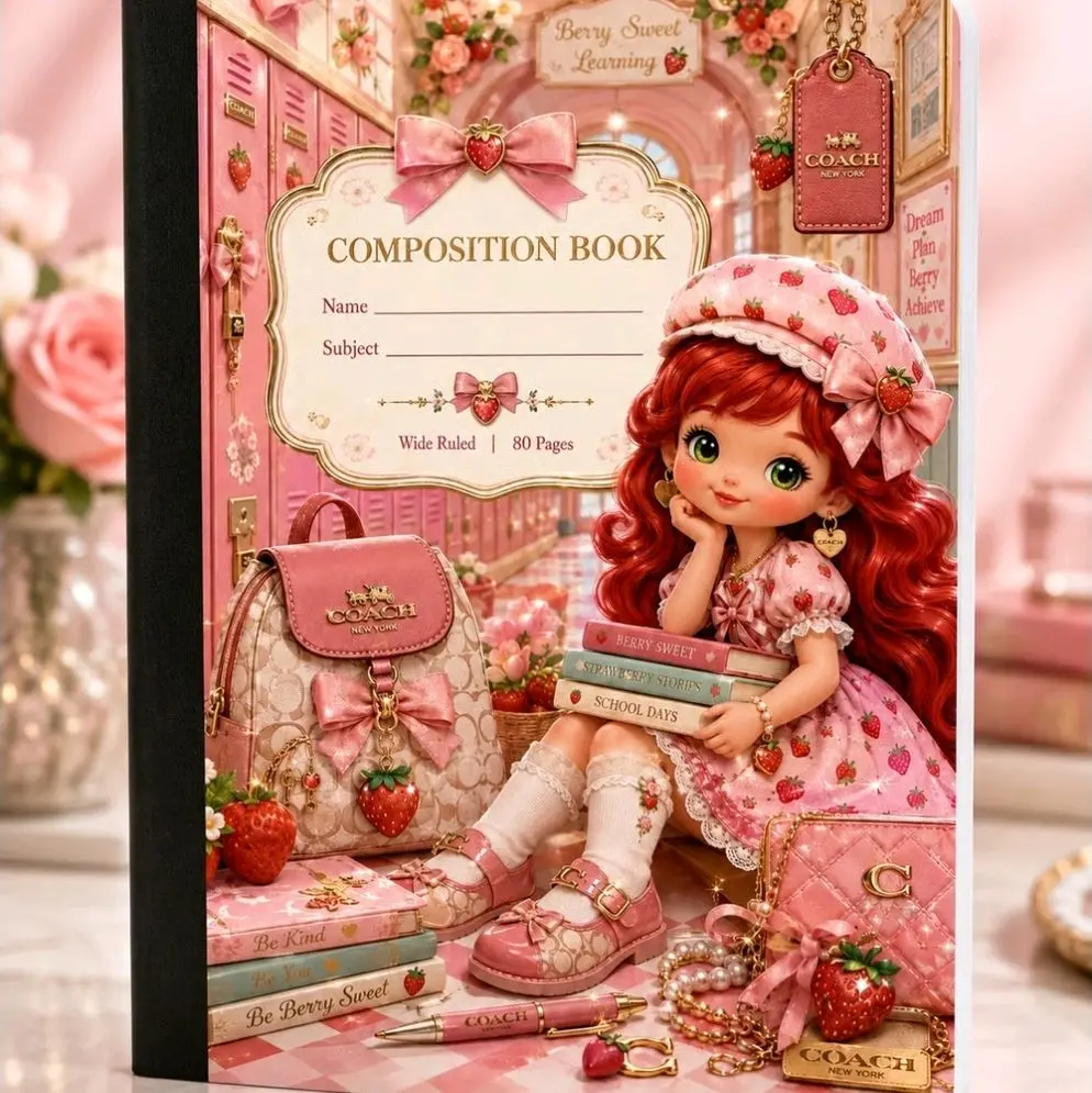 Strawberry Girl Personalized Composition Notebook