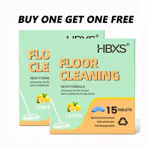 HBXS Floor Cleaning Tablets, Lemon Scented Powerful Floor Cleaner – Just Drop in Water for Quick, No-Residue Cleaning on Wood, Tile & Marble