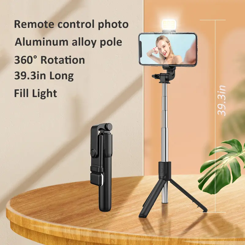 Portable Bluetooth Selfie Stick Tripod,Compatible with AllCellphones