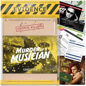 Cryptic Killers Unsolved Murder Mystery Game  Murder of a Musician Cold Case File Investigation - Detective Clues/Evidence - Solve The Crime