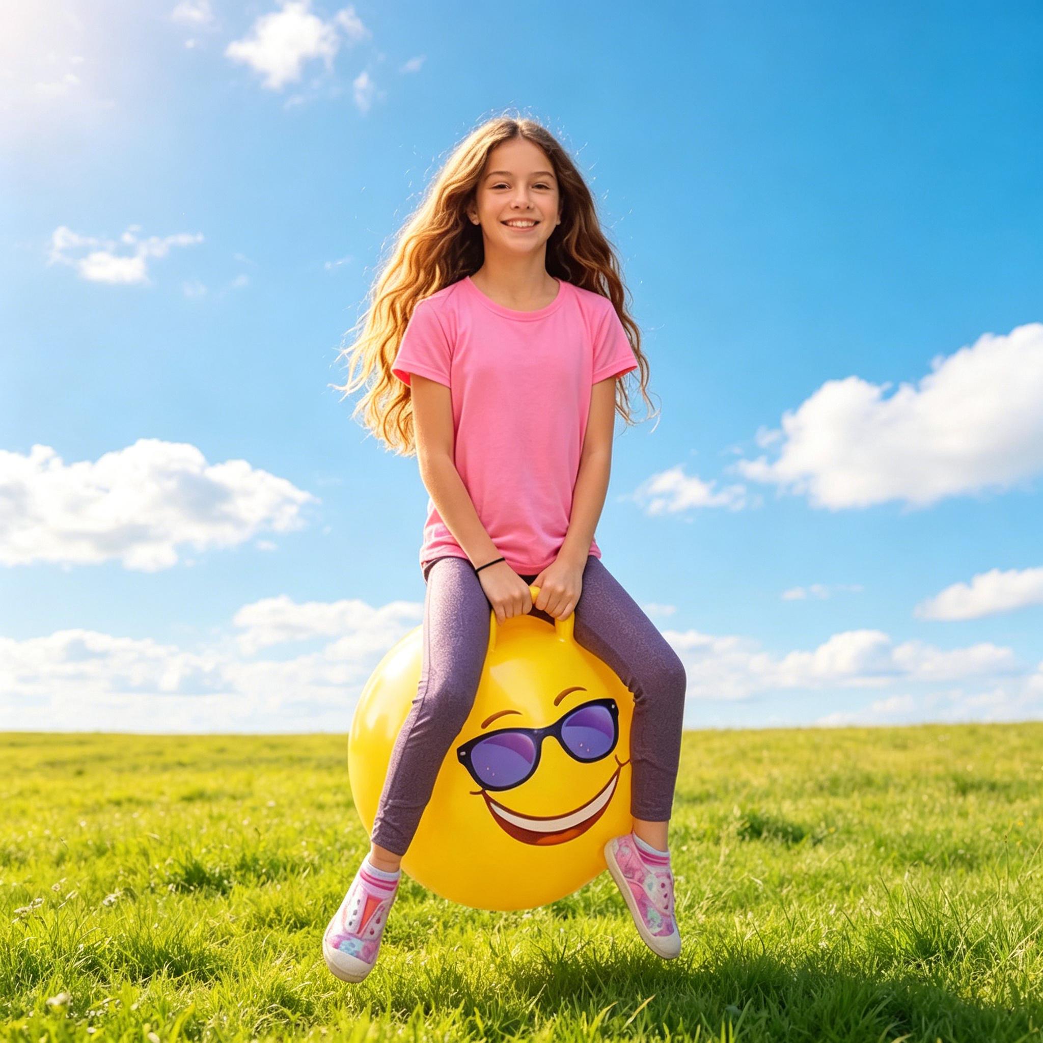 Hopper Ball for Adults Hippity Hop Jumping Ball Fun Outdoor Game Toy for Parties and Family Activities Bright Yellow Emoji Design Hopper Ball for Adults Hippity Hop Jumping Ball Fun Outdoor Game Toy for Parties and Family Activities Bright Yellow Emoji Design