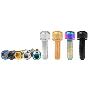 Wanyifa 4Pcs Ti Bolts M6x16 18 20 25 35mm Allen Hex with Washers Screw for Bicycle V brake Hub Fixed