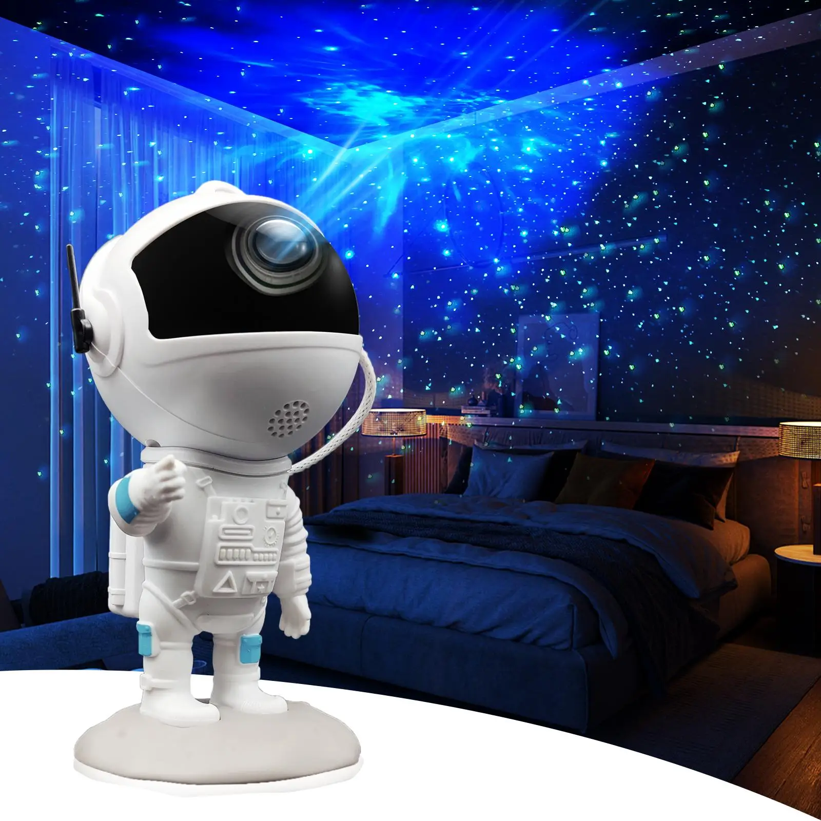 Astronaut Design Galaxy Projector, USB Powered Starry Sky Projector, Projector with 8 Colors LED Nebula, Night Light Projector with Remote Control
