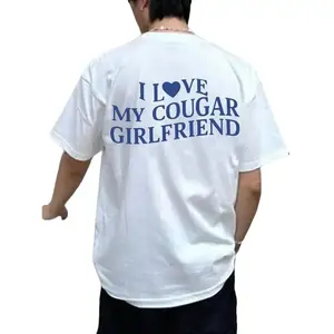 Trendy Bold Love Statement Tee | Funny Couple Graphic Top shirts