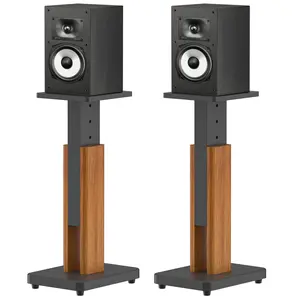 Wood Speaker Stands Pair for Polk ES15/ES20/XT15/XT20/T15/R100/R200 Surround Speaker Stands - Height Adjustable Extend 18" to 28", Floor Speaker Stand for Polk Bookshelf Speaker Stands Up to 50Lbs