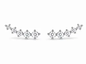 925 Sterling Silver Zirconia Petite Climber Earrings