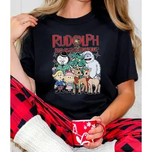 Rudolph the Red-Nosed Reindeer T-Shirt, Classic Christmas Movie Tee, Vintage Holiday Graphic Shirt, Cozy Winter Party