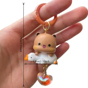 New Bubu Dudu Anime Keychain Cartoon Panda Yier Figurine Couple Gifts Kawaii Animals Figurine Backpack Decoration Couple's Gift