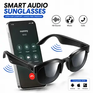Bluetooth Sunglasses, Wireless Headphone AI Smart Glasses with Voice Assistant, Multifunctional Smart Glasses, UV Protection Outdoor Audio Glasses, Lightweight for Running, Hiking, Driving, The best gifts for Men & Women