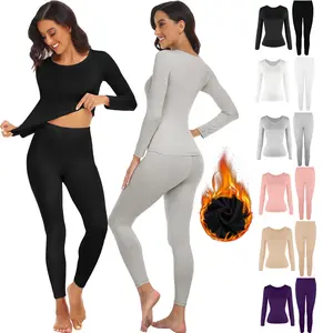 Thermal Underwear Set for Women Long Johns Base Layer Set, Women Winter Warm Long Sleeves Base Layer Pajama Set Thermals Top Bottom for Cold Weather Womenswear