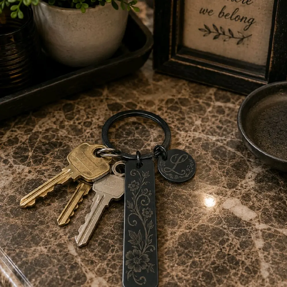 custom laser engraved key ring