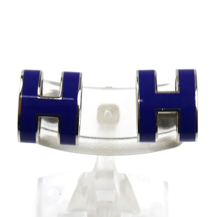 Pre-owned HERMÈS Iron Small Leather Goods Hermes Mini Pop H Earrings