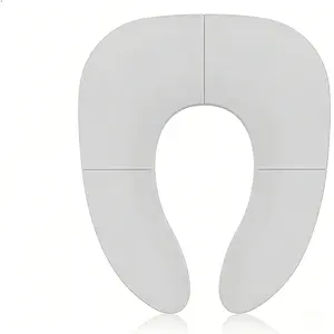 Foldable Travel Potty Training Seat for Toddlers, Non-Slip Toilet Seat with Suction Cups, Fits Most Round & Oval Toilets (Gray)