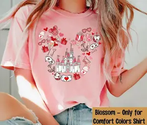 Coquette Main Street Castle Shirt, Magic Kingdom Valentine Shirt, Walt World Tee, Anniversary Gift, Honeymoon Tee, Boyfriend Girlfriend Husband Wife, Valentine's Day Gift