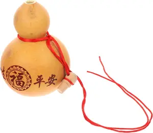 PRETYZOOM 1pc Handcrafted Gourd Decor Carved Gourd Pot Natural Wine Stopping Vessel Home Decor Feng Shui