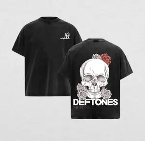 Deftones Vintage Band Shirt – Minerva Acid Wash Heavy Cotton Oversized Unisex Alternative Metal Graphic Tee, Washed Rock Streetwear Top