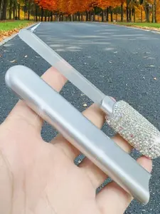 Crystal Armor Nail File, Handmade Clay Diamond Embellished, Odorless Durable Polishing Tool, Perfect for Manicure and Pedicure