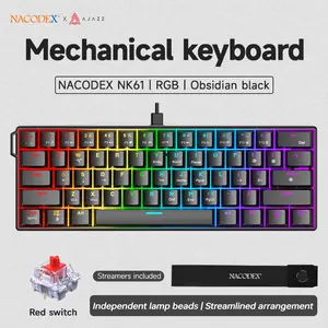 AJAZZ NKL61 Wired small column keyboard Mechanical low-profileswitch Slim body Ultra-slim body 61 key 22 keys rollover