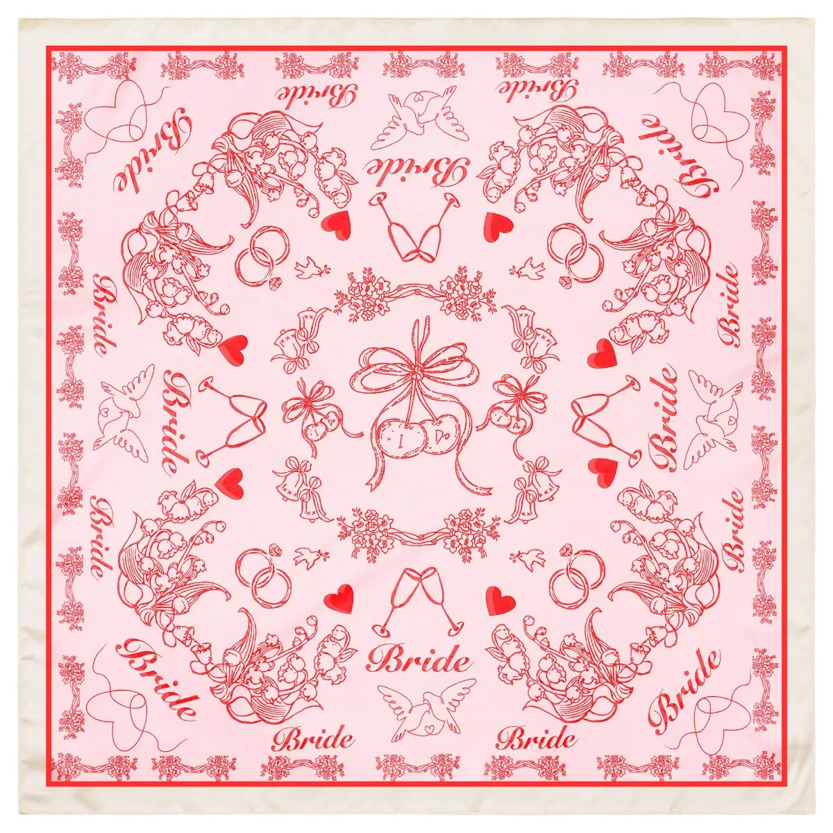 AWAYTR Bridal Hair Scarf, 27.5 Inch Satin Square Bandana for Bachelorette Party, Wedding & Cowgirl Style Neck Scarf Accessory, Neck Scarf Bandana, Hair Scarves