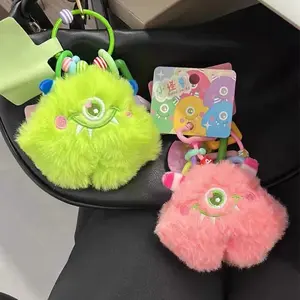 Kawaii Plush Phone Charms DIY Car Mobile Phone Keychain Lanyard for Keys Girls Bag Chain Smartphone Little Monster Pendant