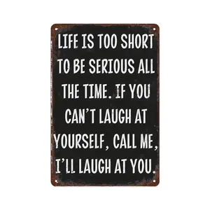 Funny Sarcastic Quote Metal Sign - 20x30cm Vintage Aluminum Wall Decor, "Life Is Too Short" Humorous Plaque for Home, Bar, Man Cave & Office