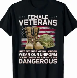 Female Veteran Just Because I Wore The Uniform T-shirt for Women Patriotic Military Pride USA Flag Veterans Day Trendy Gift for Veterans Short Sleeve Tees